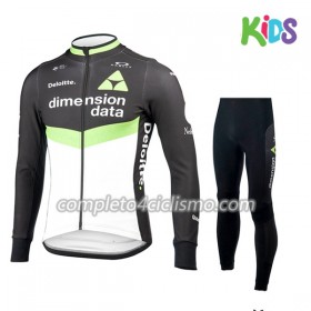 Completo Maglia Ciclismo + Calzamaglia 2017 Dimension Data Bambino N001